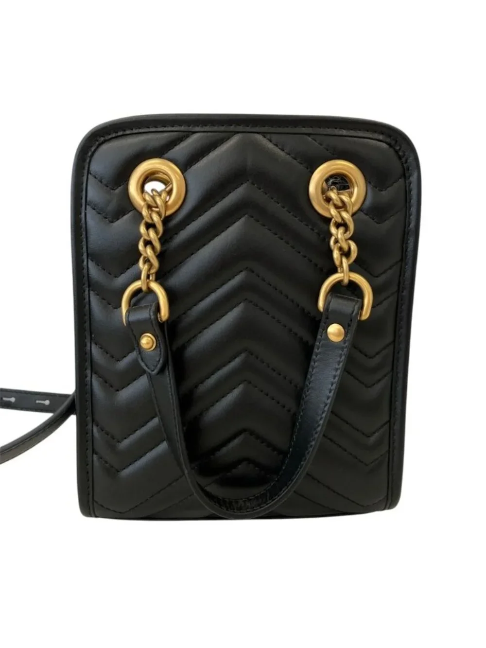 Gucci GG Marmont Quilted Leather Shoulder Bag Black